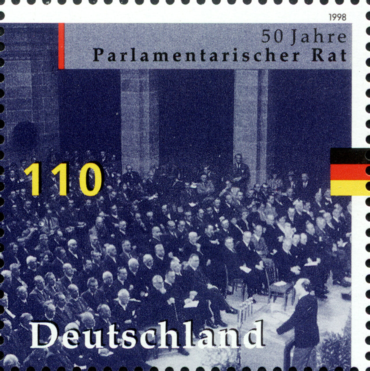 Ingo Wulff für das Bundesministerium der Finanzen und die Deutsche Post AG, Public domain, via Wikimedia Commons https://upload.wikimedia.org/wikipedia/commons/4/41/Stamp_Germany_1998_MiNr1986_Parlamentarischer_Rat.jpg Ingo Wulff für das Bundesministerium der Finanzen und die Deutsche Post AG, Public domain, via Wikimedia Commons https://upload.wikimedia.org/wikipedia/commons/4/41/Stamp_Germany_1998_MiNr1986_Parlamentarischer_Rat.jpg
