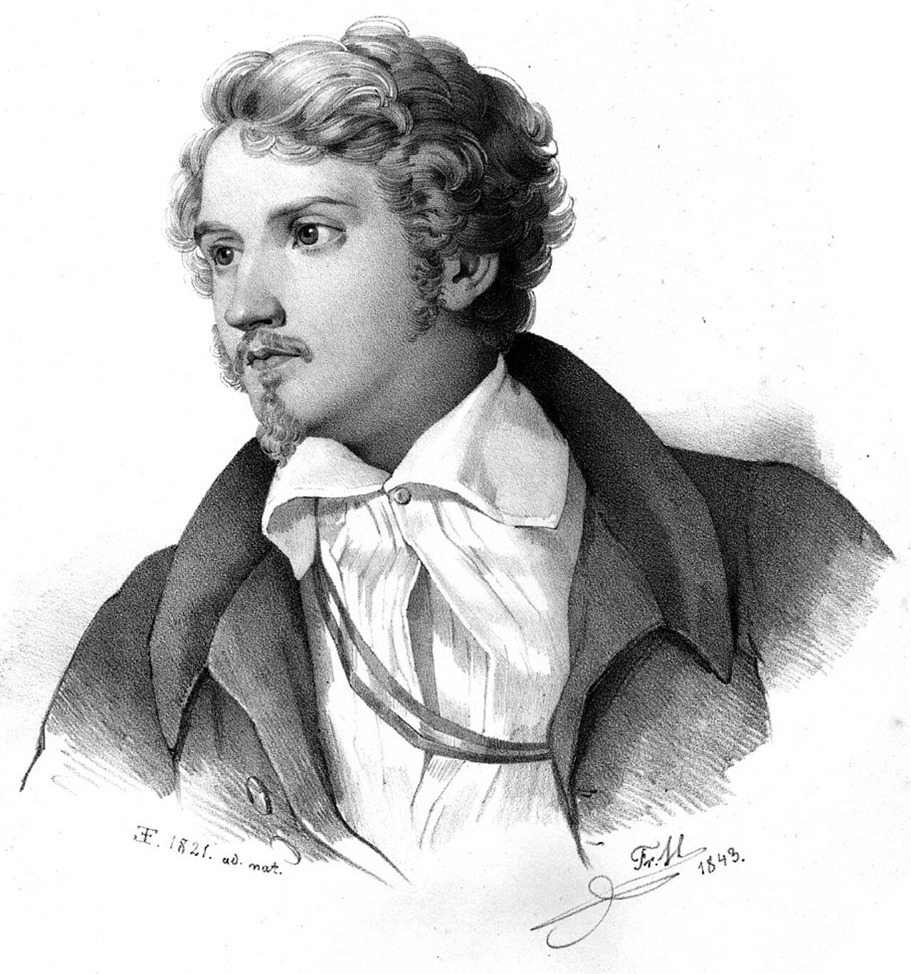 Justus Liebig 1821 als junger Student mit Corpssband des Corps Rhenania Erlangen, Zeichnung von 1843. Foto: http://www.liebig-museum.de/Tafeln/seite_02.pdf, Public domain, via Wikimedia Commons Justus Liebig 1821 als junger Student mit Corpssband des Corps Rhenania Erlangen, Zeichnung von 1843. Foto: http://www.liebig-museum.de/Tafeln/seite_02.pdf, Public domain, via Wikimedia Commons